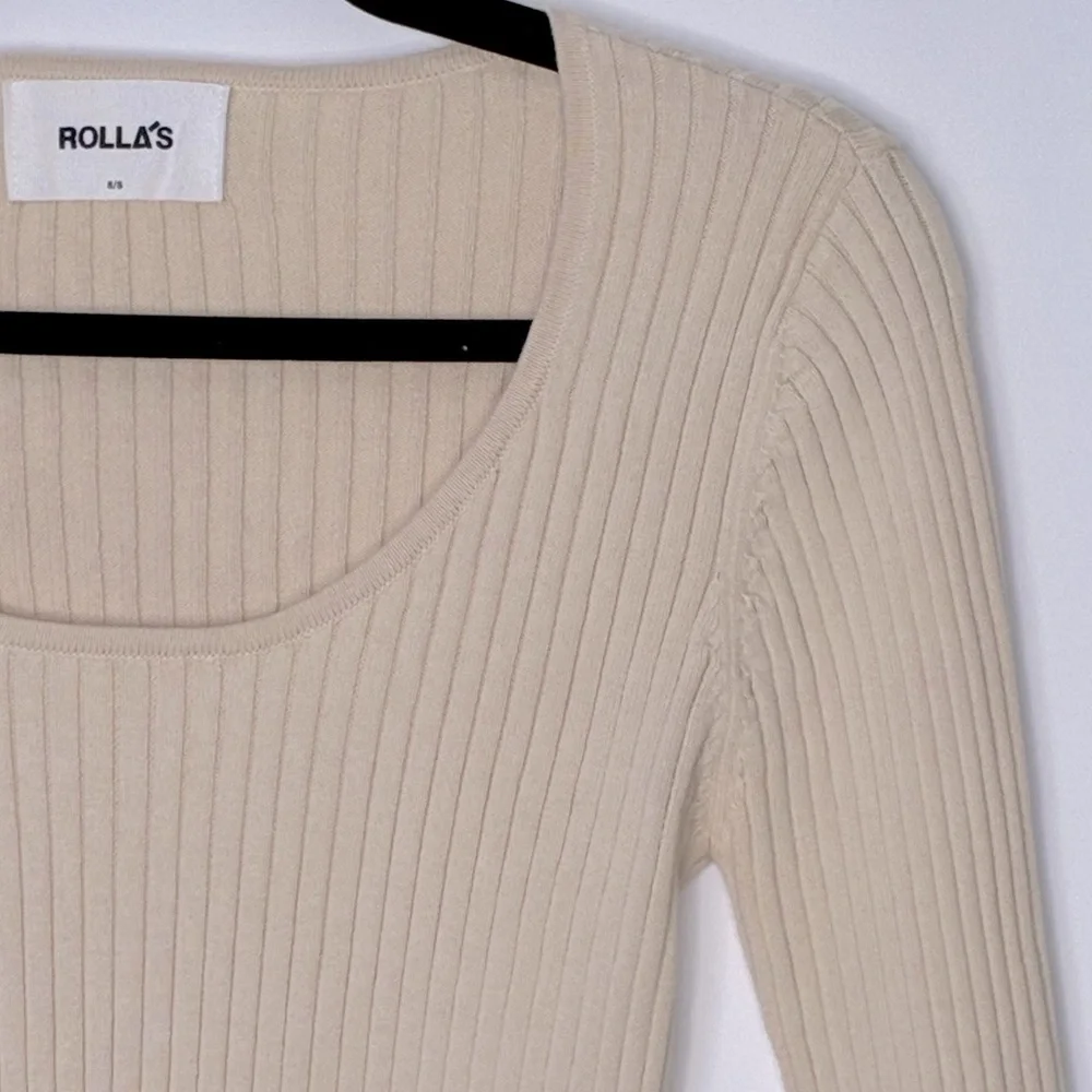ROLLA'S Natural Ribbed Sweater Size 8/S #0028